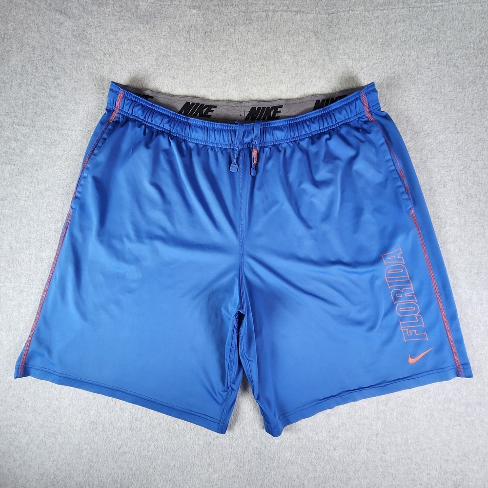 University Of Florida UF Football Shorts Men XL Blue Nike Dri Fit Athletic Loose